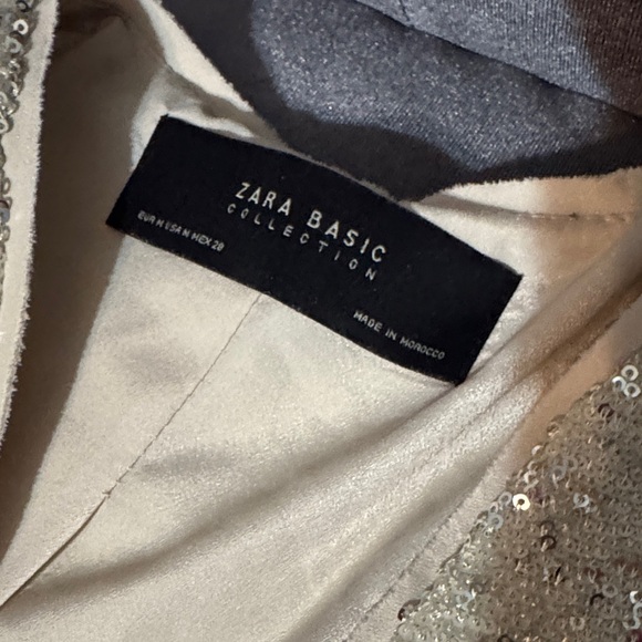 Zara Beige Sequin Blazer - Picture 2 of 3